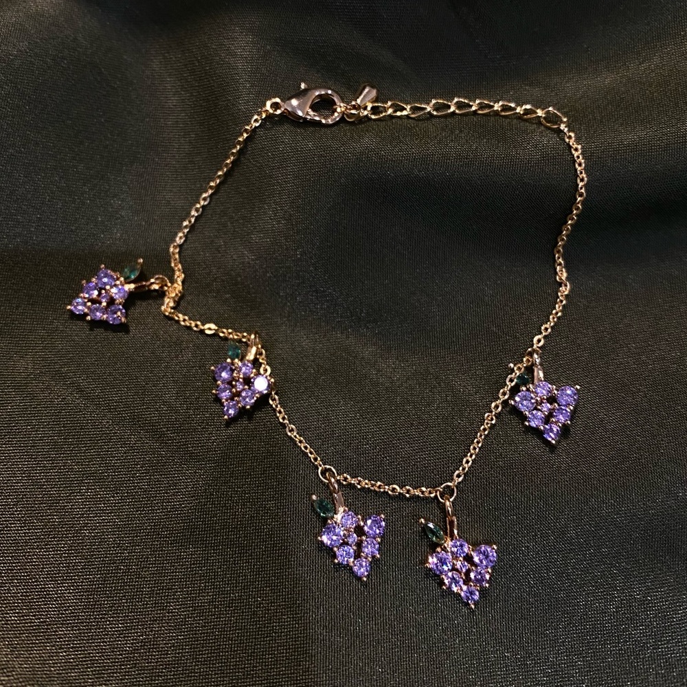 14k Gold plated Grapes bracelet
